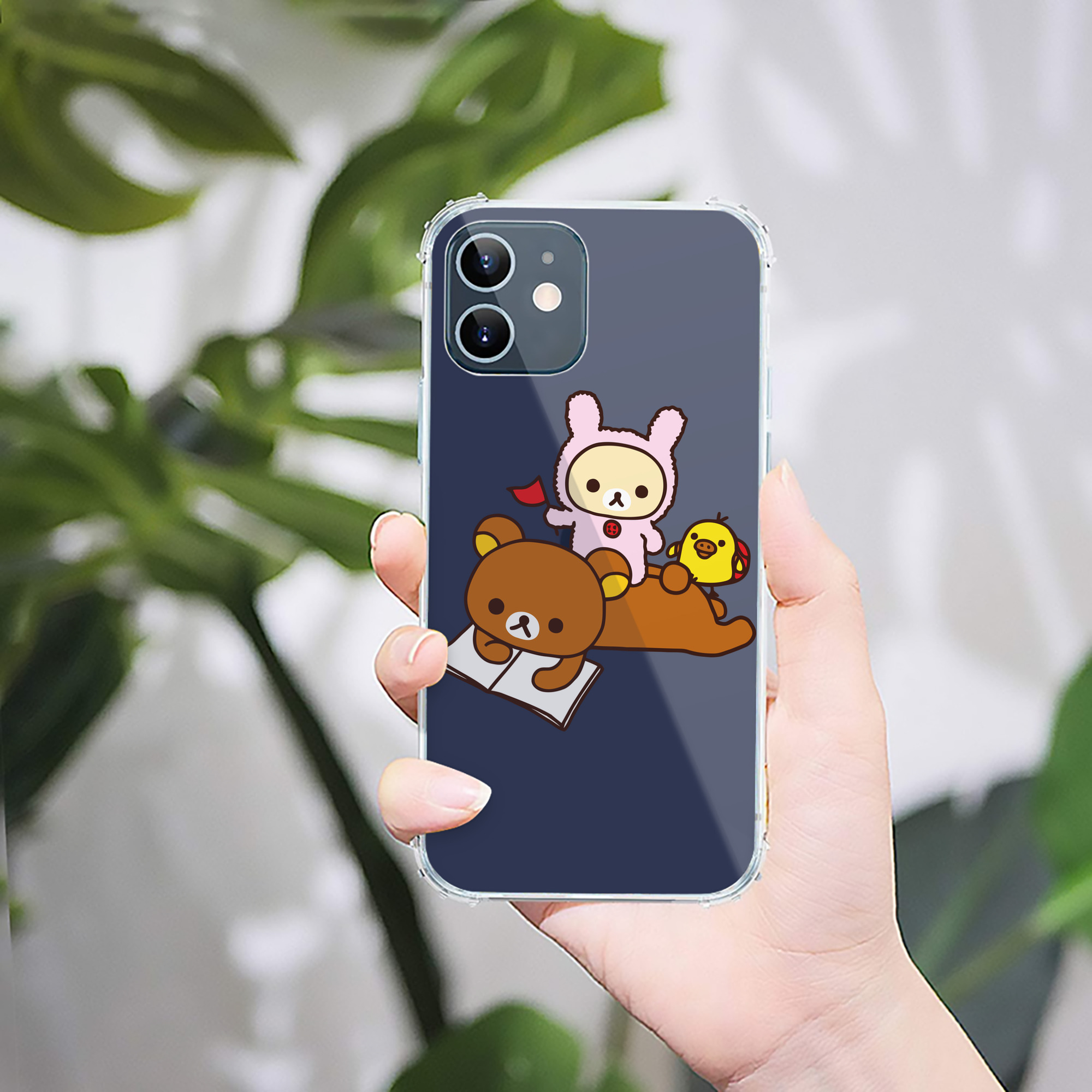 （画像用） リラックマ リラックマ キイロイトリ Rilakkuma Korilakkuma Kiiroitori 【iPhone 12シリーズ対応】透明スマホケース（クリアソフトケース）